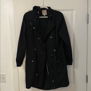Women's Black Hooded Rain Coat